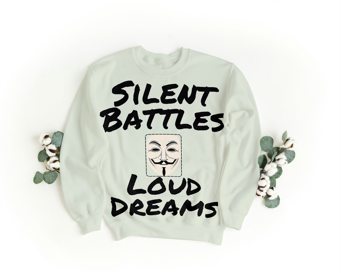 Silent Battles, Loud Dreams Oversized Sweatshirt – Motivational Streetwear | Gen Z Aesthetic Hoodie