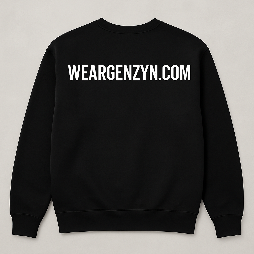 WEARGENZYN.COM Statement Sweatshirt – Minimal Gen Z Streetwear