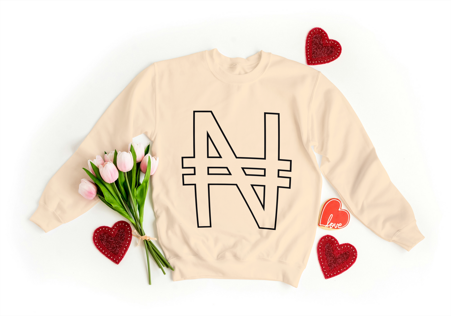 Minimalist Naira Symbol Sweatshirt – Unisex Streetwear