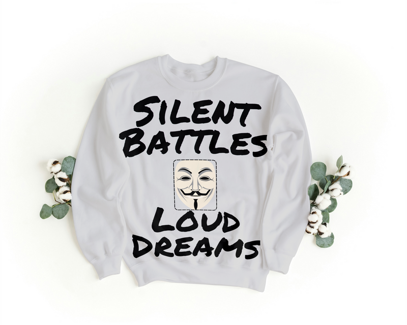 Silent Battles, Loud Dreams Oversized Sweatshirt – Motivational Streetwear | Gen Z Aesthetic Hoodie
