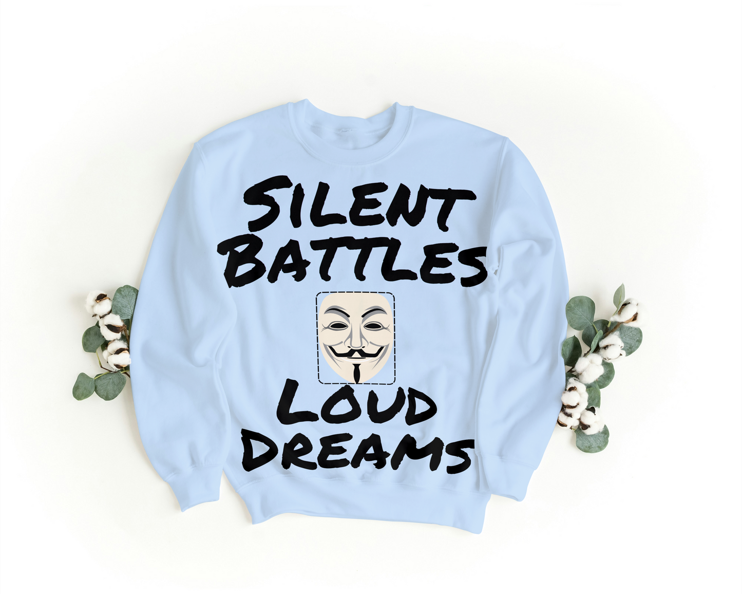 Silent Battles, Loud Dreams Oversized Sweatshirt – Motivational Streetwear | Gen Z Aesthetic Hoodie