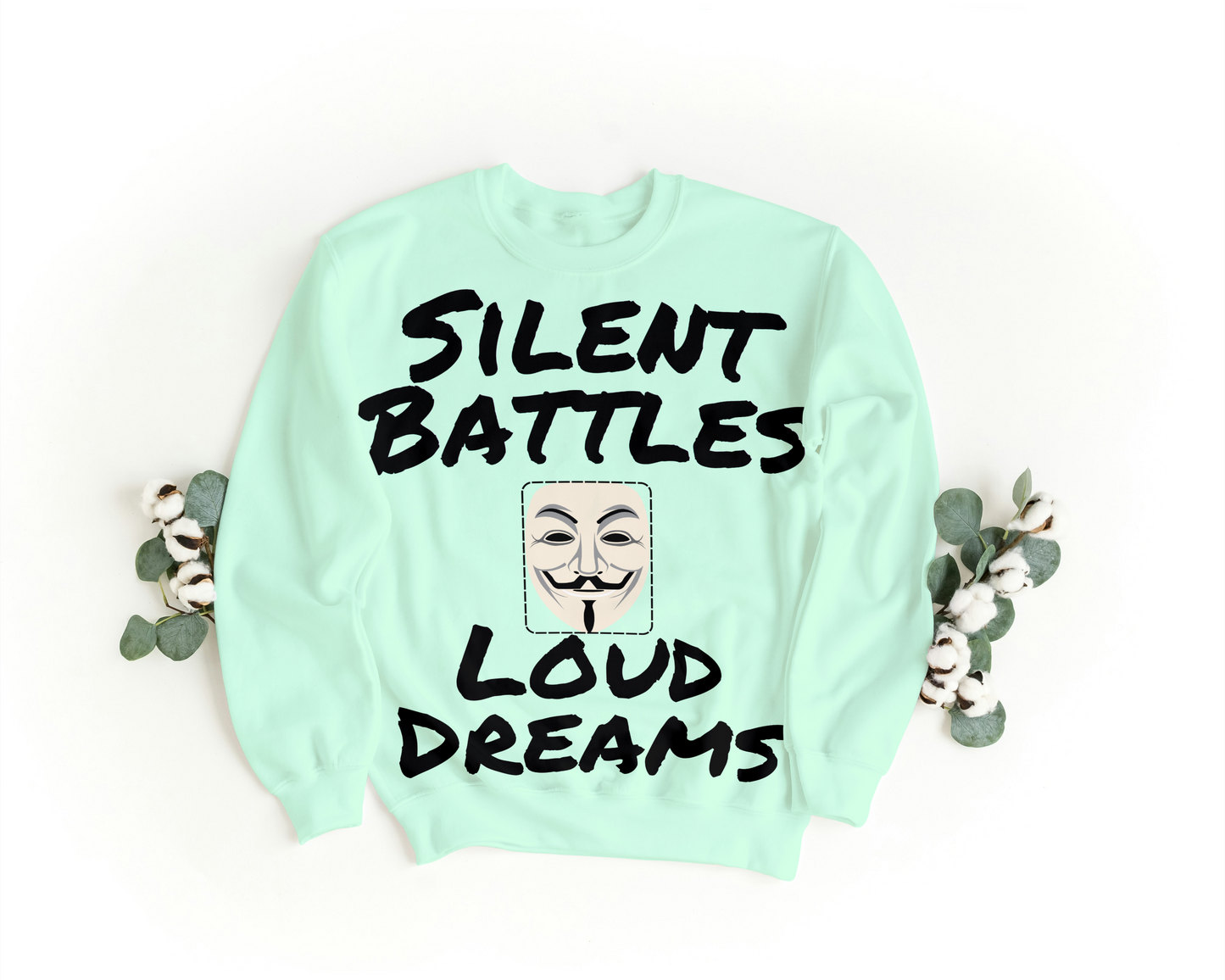 Silent Battles, Loud Dreams Oversized Sweatshirt – Motivational Streetwear | Gen Z Aesthetic Hoodie