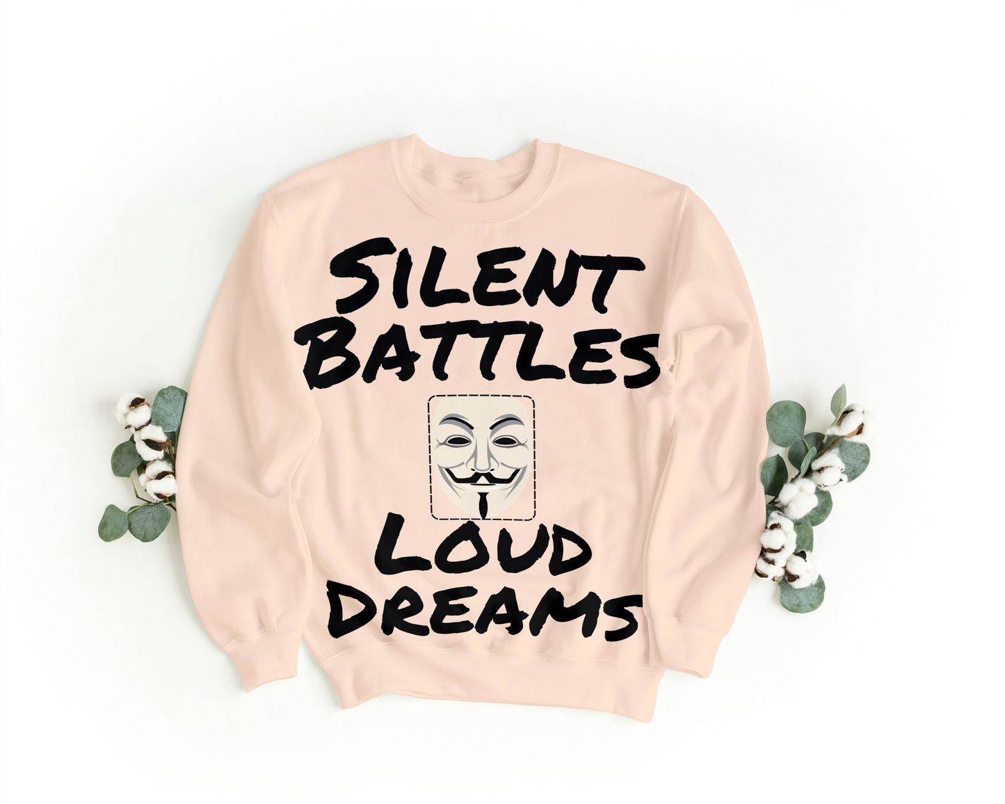 Silent Battles, Loud Dreams Oversized Sweatshirt – Motivational Streetwear | Gen Z Aesthetic Hoodie