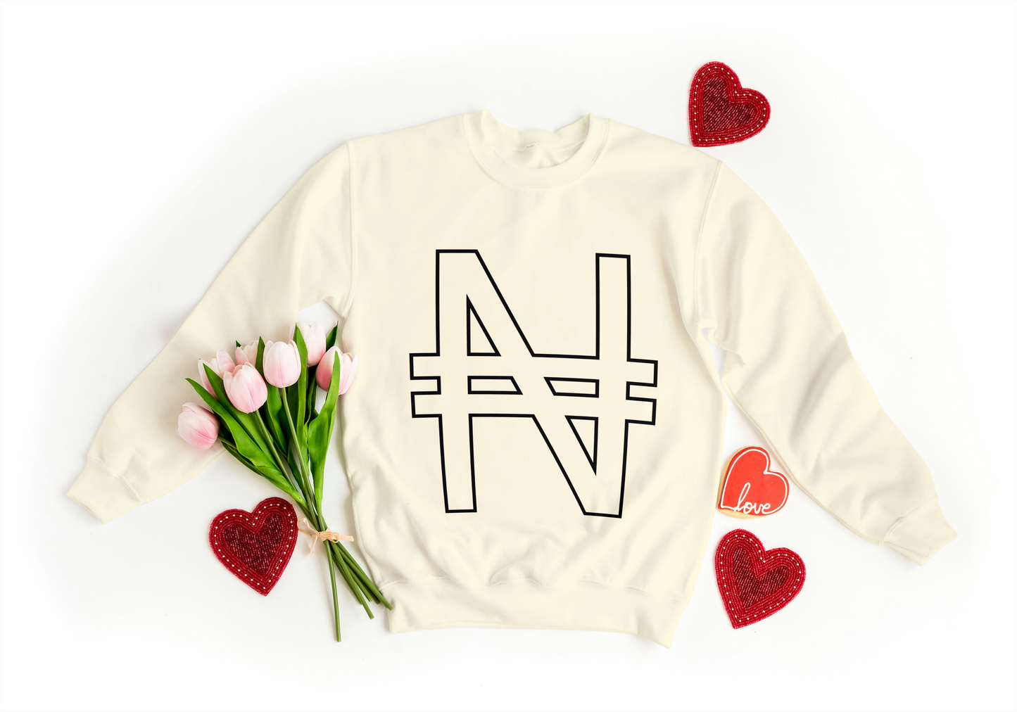 Minimalist Naira Symbol Sweatshirt – Unisex Streetwear